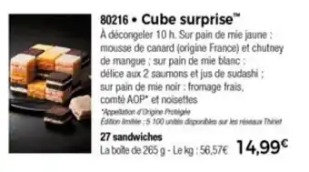 Thiriet Cube surprise offre