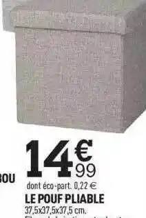 Centrakor Le pouf pliable offre