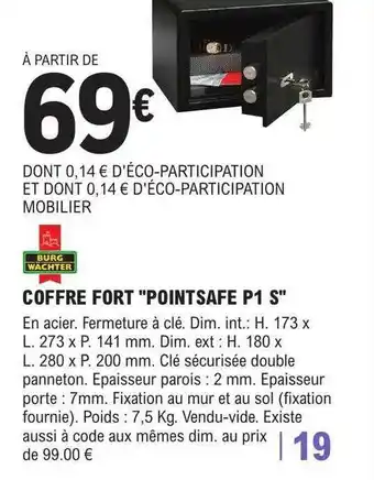 E.Leclerc Brico Coffre fort offre