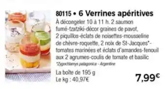 Thiriet 6 Verrines apéritives offre