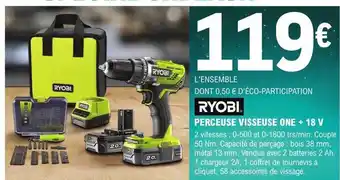 E.Leclerc Brico Perceuse visseuse one+ 18v ryobi offre