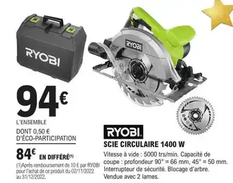 E.Leclerc Brico Scie circulaire 1400 w ryobi offre