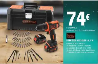 E.Leclerc Brico Perceuse visseuse 10,8 v black + decker offre