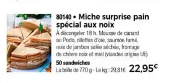 Thiriet Miche surprise pain spécial aux noix offre