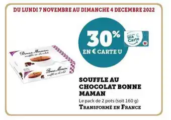 Hyper U Soufflé au chocolat bonne maman offre