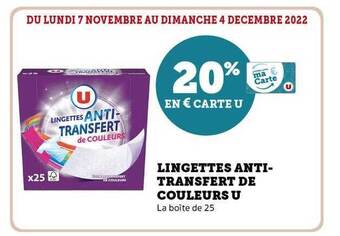 Hyper U Lingettes anti-transfert de couleurs u offre