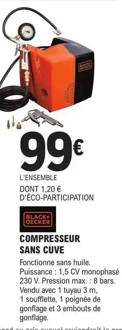 E.Leclerc Brico Compresseur sans cuve black + decker offre