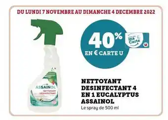 Hyper U Nettoyant désinfectant 4 en 1 eucalyptus assainol offre