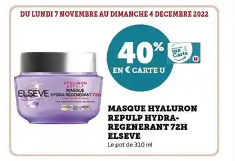Hyper U Masque hyaluron repulp hydra-régenerant 72h elseve offre