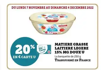 Hyper U Matière grasse laitière légère 15% mg doux u offre