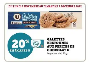 Hyper U Galettes bretonnes aux pépites de chocolat u offre