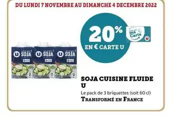 Hyper U Soja cuisine fluide u offre