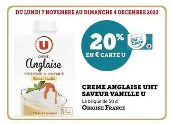 Hyper U Crème anglaise uht saveur vanille u offre