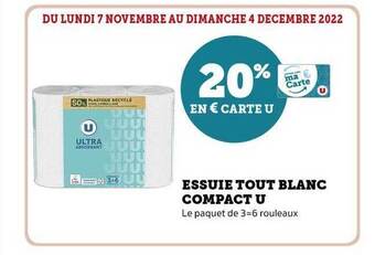 Hyper U Essuie tout blanc compact u offre