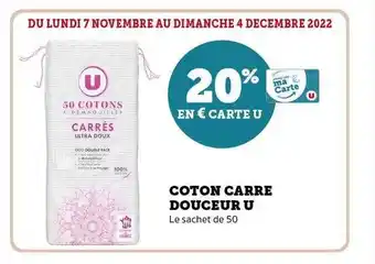 Hyper U Coton carré douceur u offre