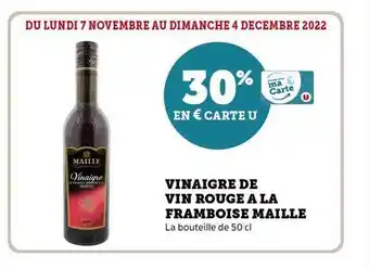 Hyper U Vinaigre de vin rouge à la framboise maille offre