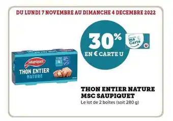 Hyper U Thon entier nature msc saupiquet offre