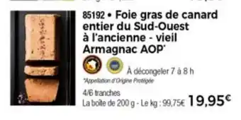 Foie gras de canard entier du sud -ouest