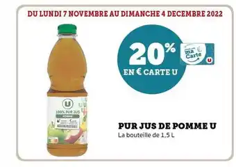 Hyper U Pur jus de pomme u offre