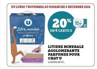 Hyper U Litière minérale agglomérante parfumée pour chat u offre