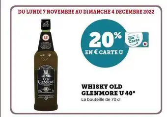 Hyper U Whisky old glenmore u 40° offre