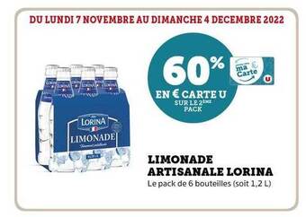 Hyper U Limonade artisanale lorina offre
