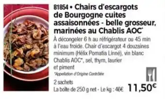 Thiriet Chairs d'escargots de bourgogne cuites offre