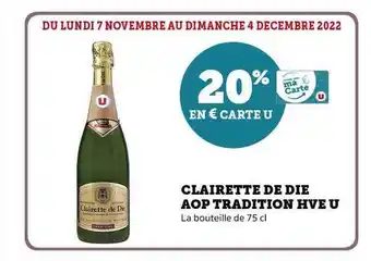 Hyper U Clairette de die aop tradition hve u offre