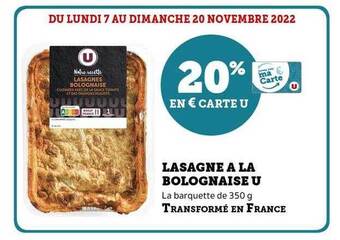 Hyper U Lasagne à la bolognaise u offre