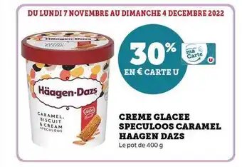 Hyper U Crème glacée speculoos caramel häagen dazs offre
