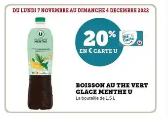 Hyper U Boisson au thé vert glace menthe u offre