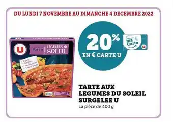 Hyper U Tarte aux légumes du soleil surgelée u offre