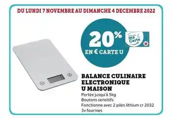 Hyper U Balance culinaire électronique u maison offre