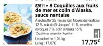 Thiriet 8 Coquilles aux fruits de mer et colin d'alaska offre