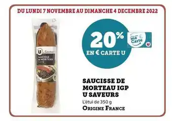 Hyper U Saucisse de morteau igp u saveurs offre