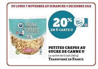 Hyper U Petites crêpes au sucre de canne u offre