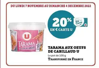 Hyper U Tarama aux œufs de cabillaud u offre