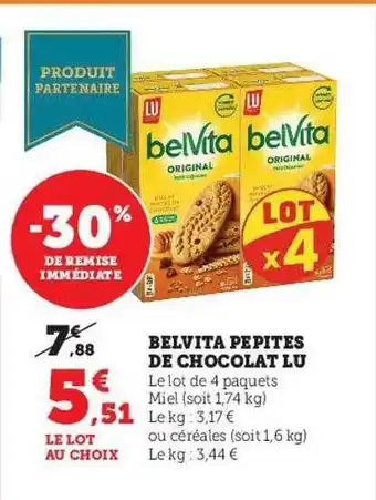 Hyper U Belvita pépites de chocolat lu offre