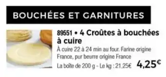 Thiriet 4 Croûtes a bouchées a cuire offre