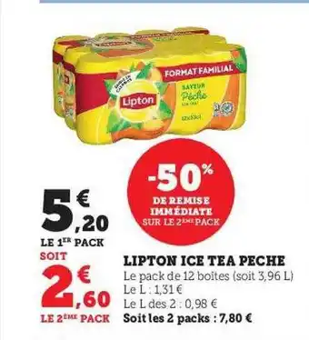 Hyper U Lipton ice tea pêche offre