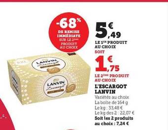 Hyper U L'escargot lanvin offre