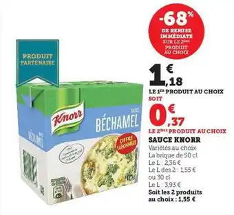 Hyper U Sauce knorr offre