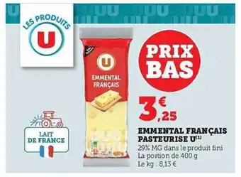 Hyper U Emmental français pasteurisé u offre