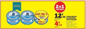 Hyper U Thon entier au naturel petit navire offre
