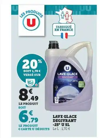 Hyper U Lave glace dégivrant -25° u 5l offre