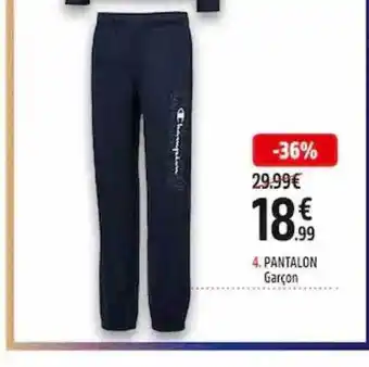 Intersport Pantalon garçon champion offre