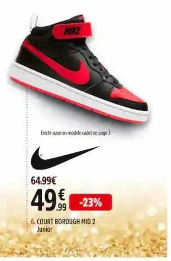 Intersport Court borough mid 2 junior nike offre