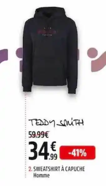 Intersport Sweatshirt à capuche homme teddy smith offre