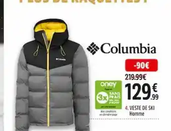 Intersport Veste de ski homme columbia offre