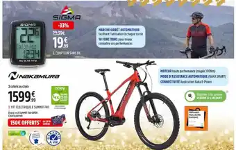 Intersport Vtt électrique e summit 740 nakamura, compteur sans fil sigma offre